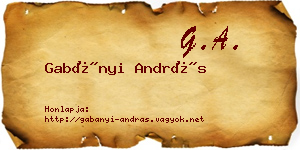 Gabányi András névjegykártya